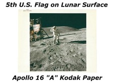 Apollo 16 Vintage NASA Red Number Photo Charlie Duke Stars and Stripes Salute picture
