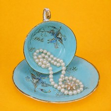 Vtg Paragon Fine Bone China Teacup Saucer Jewelry Holder Ring Dish England picture