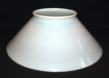 Victorian Milk Glass Slant Shade Hanging Kerosene Oil Lamp 5 Tall X 6 X 13 5/8