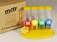 PRL) M&M's M & MS DISPENSER 4 TUBE DISPENSER CHOCOLATE CANDIES DISTRIBUTOR GIFT picture