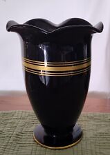 Large Black Amethyst Vase With Gold Decorations picture
