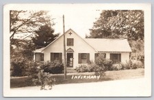 1937 RPPC Infirmary w/ Nurse, Bar Harbor ME postmark, Taxed to Munich Germany picture