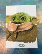 2021 Topps Star Wars Galaxy Chrome Grogu Sketch Card 1/1 Original Art FAN picture