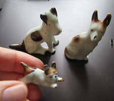 3 Vintage Porcelain Bisque Dog Terrier Figurines made in Japan picture