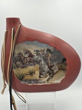 Handmade / Painted Vintage Southwestern Native American Decritive Canteen picture