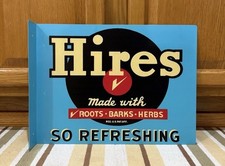 Hires Root Beer Flange Sign Soda Refresh Double Sided Vintage Style Wall Decor picture