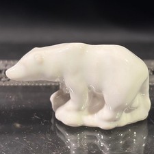 Wade Vintage Miniature White Porcelain Polar Bear Figurine Small Animal picture