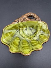 Vintage Treasure Craft Clam Shell Floral Flower Trinket Dish Ash Tray picture