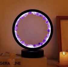 Natural Amethyst Celestite Citrine Crystal Round Table Lamps picture