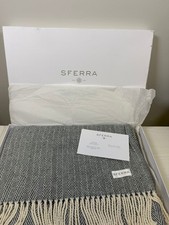 (10) SFERRA Herringbone 51x71 Throw Blanket 100% Cotton Twisted Fringe New Box picture