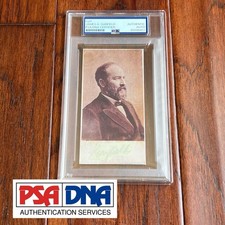JAMES A. GARFIELD * PSA  * Autograph SMALL CUSTOM CARD CDV Cut SIGNED picture