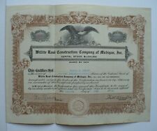 1923 WILLITE ROAD CONSTRUCTION COMPANY MICHIGAN STOCK CERTIFICATE, 100 SHARES picture