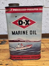 VINTAGE D-X MARINE OIL 1 QUART CAN TULSA OKLAHOMA DIAMOND BOAT OUTBOARD  picture