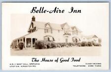 RPPC BELLE-AIRE INN HOUSE OF GOOD FOOD GUEST ROOMS ONTARIO CANADA POSTCARD picture