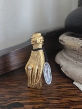 Vintage FLORENZA Gold Tone Vanity Pencil Sharpener Ladies Hand With Pearl Ring picture