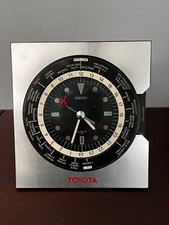 Rare SEIKO Seikosha Toyota Promo World Time Quartz Desk Clock QZ335D Japan picture