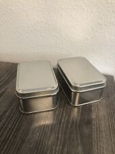 Small Metal Tin Stash Box/Sealed Ash Tray  *2 Pack with Silver Lid* picture