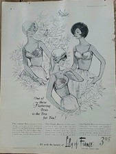 1961 womens Lily of France flattering bra vintage fashion art ad  picture
