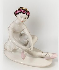 Ballerina Mashenka Russian Girl Porcelain Figurine VTG By Lomonosov 