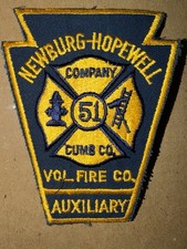 Vintage Newburg Hopewell Pennsylvania Auxiliary Fire Department Patch NOS picture