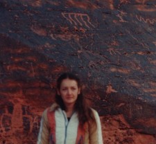 1980s Pretty Woman Native American Petroglyphs Rock Art Southwest Portrait picture