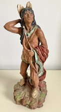 Unique Find 1976 Vintage Native American Indian Warrior Statue 14