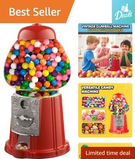 Retro 11-Inch Red Gumball Machine - Classic Coin-Operated Treat Dispenser picture