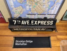 R21 NY NYC SUBWAY ROLL SIGN BROOKLYN BRIDGE HISTORICAL DESTINATION MANHATTAN ART picture