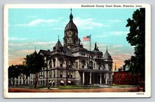 Vintage Curteich Postcard Blackhawk County Court House Waterloo Iowa picture