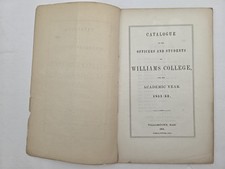 1851 antique WILLIAMS COLLEGE williamstown ma STUDENTS FACULTY CATALOG history picture