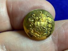 SIR RICHARD WALLACE, 1st Baronet COAT OF ARMS w MOTTO GILT 17mm CUFF BUTTON 1871 picture