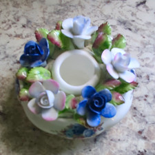 Royal Albert Moonlight Rose Bone China Floral Candle Holder, England 1987 picture