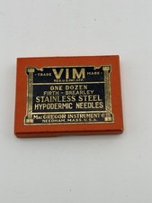 Vintage VIM Stainless Steel Hypodermic Needles Set MacGregor Co With Case picture