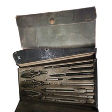 Vintage, Antique Writing Tool Set In Leather Case  picture