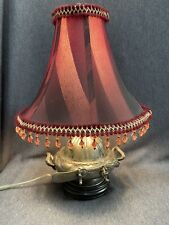 Unique Eclectic 16” Silver-plate Covered Butter Server Table Lamp & Shade picture