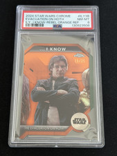 2024 Topps Chrome Star Wars Hoth Han Solo I Know Orange /25 PSA 8 picture