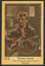 1958 TOMMY STEELE TV & MUSIC STARS DUTCH GUM CARD X Nr. 261 VG/EX picture