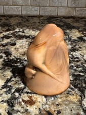 Vintage 1930s McKee Bottoms Up Nude Girl Shot Glass Brown/Beige Slag picture
