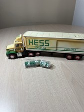 Vintage 1987 Hess 18 Wheeler Toy Truck Bank with 3 Barrels Sealed picture