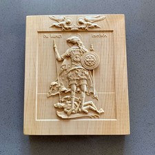 Wooden Icon of Saint Christopher Dog Headed St Christopher Cynocephaly 7x6 in. picture