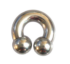 00g 5/8 Huge 16mm Ball Horseshoe Barbell Reverse Prince Albert Frenum Ring Sexy picture