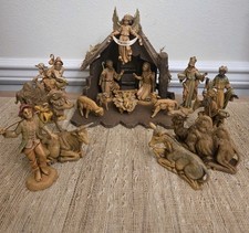 Vintage 19 pc Fontanini Nativity Set & Manger Depose Italy picture