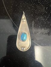 Vintage Native American sterling/turquoise pendant. picture