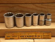 Craftsman Six (6) 1/2 Inch Square Drive Sockets 12-point =V= 1940s-1950s picture