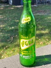 VTG 1956 Legra Lemon Grapefruit Soda Bottle Green Glass Mason & Mason Chicago picture