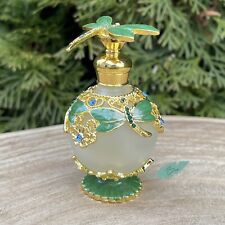 Dragonfly Vintage-Style Perfume Bottle 25mL In Emerald Green picture