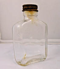 Antique S.S. Pierce Boston Half Pint Strap Flask Bottle Trade Mark 1868 picture