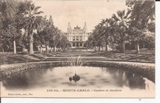 Old postcard Monaco Monte Carlo Casino et Jardins picture