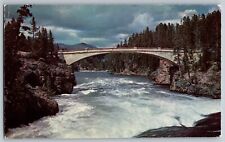 Chittenden Bridge 120 Foot at Yellowstone National Park - Vintage Postcards picture