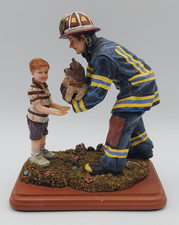 Vanmark Red Hats of Courage Firefighter Ruff Rescue Statue 7 3/4